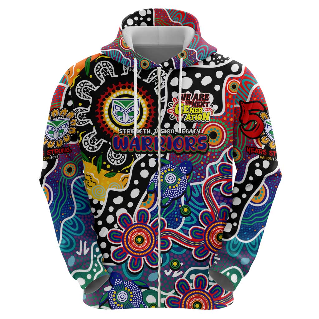 Personalised New Zealand Warriors NRL Celebrating 50 Years of Naidoc Zip Hoodie NAIDOC Week 2025 Aboriginal