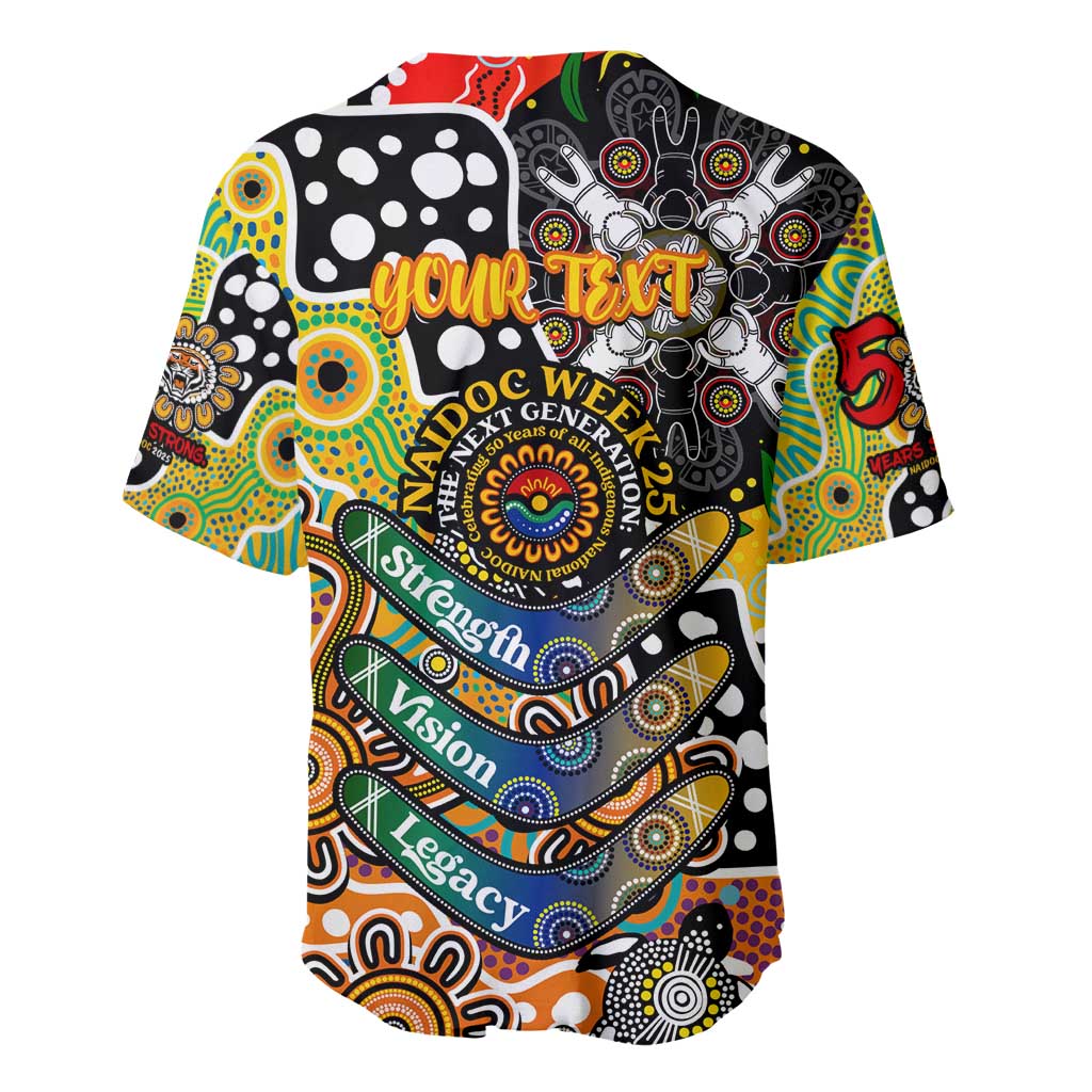 Personalised Tigers NRL Celebrating 50 Years of Naidoc Baseball Jersey NAIDOC Week 2025 Aboriginal