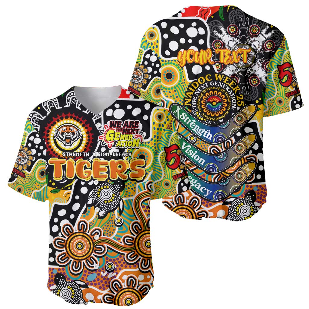 Personalised Tigers NRL Celebrating 50 Years of Naidoc Baseball Jersey NAIDOC Week 2025 Aboriginal
