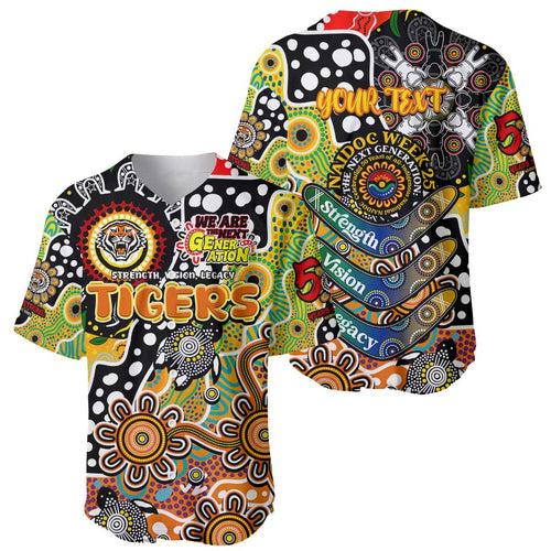 Personalised Tigers NRL Celebrating 50 Years of Naidoc Baseball Jersey NAIDOC Week 2025 Aboriginal