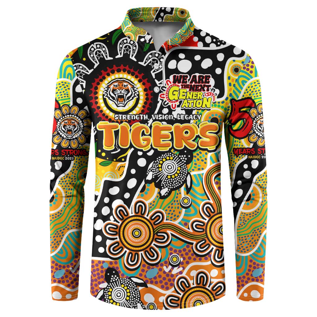 Personalised Tigers NRL Celebrating 50 Years of Naidoc Button Sweatshirt NAIDOC Week 2025 Aboriginal