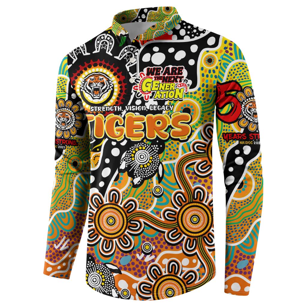 Personalised Tigers NRL Celebrating 50 Years of Naidoc Button Sweatshirt NAIDOC Week 2025 Aboriginal