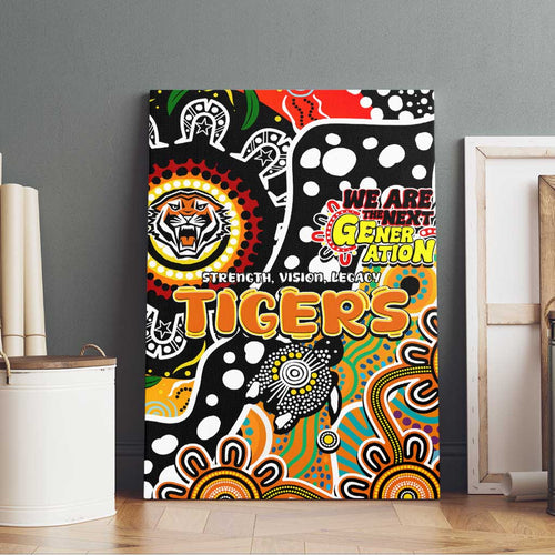 Tigers NRL Celebrating 50 Years of Naidoc Canvas Wall Art NAIDOC Week 2025 Aboriginal