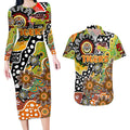 Personalised Tigers NRL Celebrating 50 Years of Naidoc Couples Matching Long Sleeve Bodycon Dress and Hawaiian Shirt NAIDOC Week 2025 Aboriginal