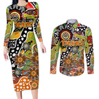 Personalised Tigers NRL Celebrating 50 Years of Naidoc Couples Matching Long Sleeve Bodycon Dress and Long Sleeve Button Shirt NAIDOC Week 2025 Aboriginal
