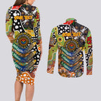 Personalised Tigers NRL Celebrating 50 Years of Naidoc Couples Matching Long Sleeve Bodycon Dress and Long Sleeve Button Shirt NAIDOC Week 2025 Aboriginal