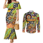 Personalised Tigers NRL Celebrating 50 Years of Naidoc Couples Matching Mermaid Dress and Long Sleeve Button Shirt NAIDOC Week 2025 Aboriginal