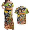 Personalised Tigers NRL Celebrating 50 Years of Naidoc Couples Matching Off Shoulder Maxi Dress and Hawaiian Shirt NAIDOC Week 2025 Aboriginal