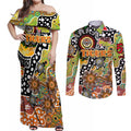 Personalised Tigers NRL Celebrating 50 Years of Naidoc Couples Matching Off Shoulder Maxi Dress and Long Sleeve Button Shirt NAIDOC Week 2025 Aboriginal