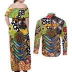 Personalised Tigers NRL Celebrating 50 Years of Naidoc Couples Matching Off Shoulder Maxi Dress and Long Sleeve Button Shirt NAIDOC Week 2025 Aboriginal