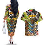 Personalised Tigers NRL Celebrating 50 Years of Naidoc Couples Matching Off The Shoulder Long Sleeve Dress and Hawaiian Shirt NAIDOC Week 2025 Aboriginal