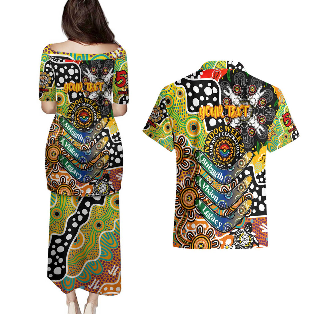 Personalised Tigers NRL Celebrating 50 Years of Naidoc Couples Matching Puletasi and Hawaiian Shirt NAIDOC Week 2025 Aboriginal