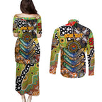 Personalised Tigers NRL Celebrating 50 Years of Naidoc Couples Matching Puletasi and Long Sleeve Button Shirt NAIDOC Week 2025 Aboriginal