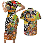 Personalised Tigers NRL Celebrating 50 Years of Naidoc Couples Matching Short Sleeve Bodycon Dress and Hawaiian Shirt NAIDOC Week 2025 Aboriginal