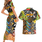 Personalised Tigers NRL Celebrating 50 Years of Naidoc Couples Matching Short Sleeve Bodycon Dress and Hawaiian Shirt NAIDOC Week 2025 Aboriginal