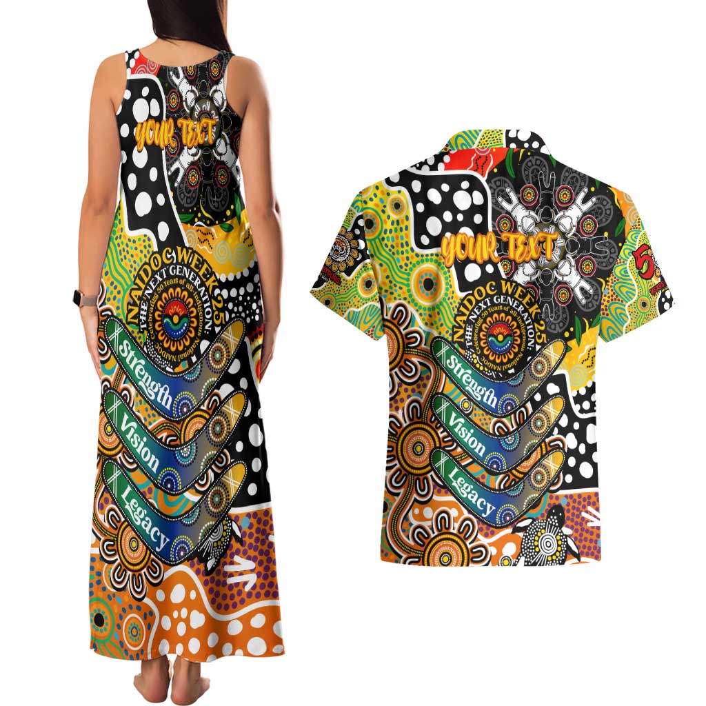 Personalised Tigers NRL Celebrating 50 Years of Naidoc Couples Matching Tank Maxi Dress and Hawaiian Shirt NAIDOC Week 2025 Aboriginal