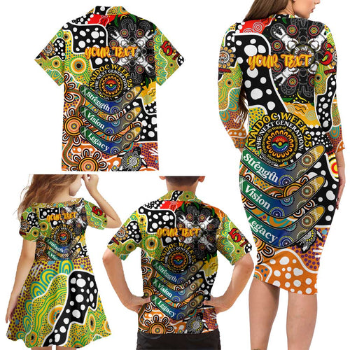 Personalised Tigers NRL Celebrating 50 Years of Naidoc Family Matching Long Sleeve Bodycon Dress and Hawaiian Shirt NAIDOC Week 2025 Aboriginal