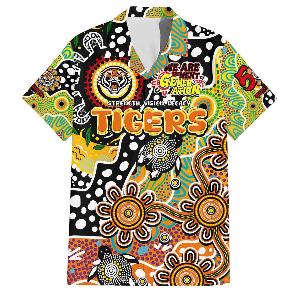 Personalised Tigers NRL Celebrating 50 Years of Naidoc Family Matching Long Sleeve Bodycon Dress and Hawaiian Shirt NAIDOC Week 2025 Aboriginal