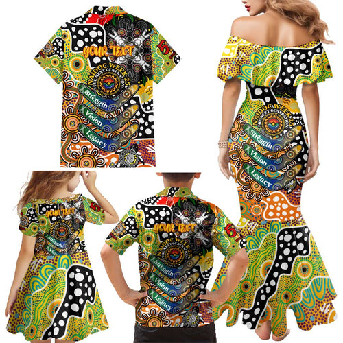Personalised Tigers NRL Celebrating 50 Years of Naidoc Family Matching Mermaid Dress and Hawaiian Shirt NAIDOC Week 2025 Aboriginal