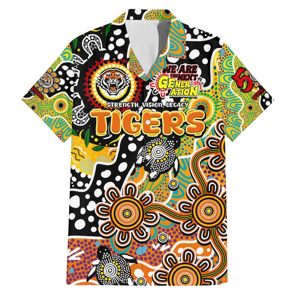 Personalised Tigers NRL Celebrating 50 Years of Naidoc Family Matching Mermaid Dress and Hawaiian Shirt NAIDOC Week 2025 Aboriginal