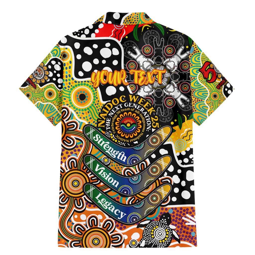 Personalised Tigers NRL Celebrating 50 Years of Naidoc Family Matching Mermaid Dress and Hawaiian Shirt NAIDOC Week 2025 Aboriginal