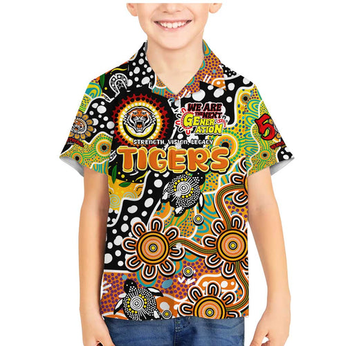 Personalised Tigers NRL Celebrating 50 Years of Naidoc Family Matching Mermaid Dress and Hawaiian Shirt NAIDOC Week 2025 Aboriginal