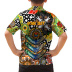 Personalised Tigers NRL Celebrating 50 Years of Naidoc Family Matching Off The Shoulder Long Sleeve Dress and Hawaiian Shirt NAIDOC Week 2025 Aboriginal