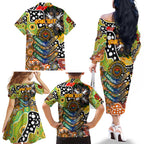 Personalised Tigers NRL Celebrating 50 Years of Naidoc Family Matching Off The Shoulder Long Sleeve Dress and Hawaiian Shirt NAIDOC Week 2025 Aboriginal