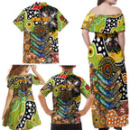Personalised Tigers NRL Celebrating 50 Years of Naidoc Family Matching Off Shoulder Maxi Dress and Hawaiian Shirt NAIDOC Week 2025 Aboriginal