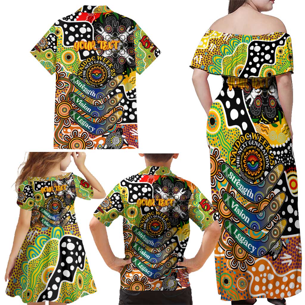 Personalised Tigers NRL Celebrating 50 Years of Naidoc Family Matching Off Shoulder Maxi Dress and Hawaiian Shirt NAIDOC Week 2025 Aboriginal