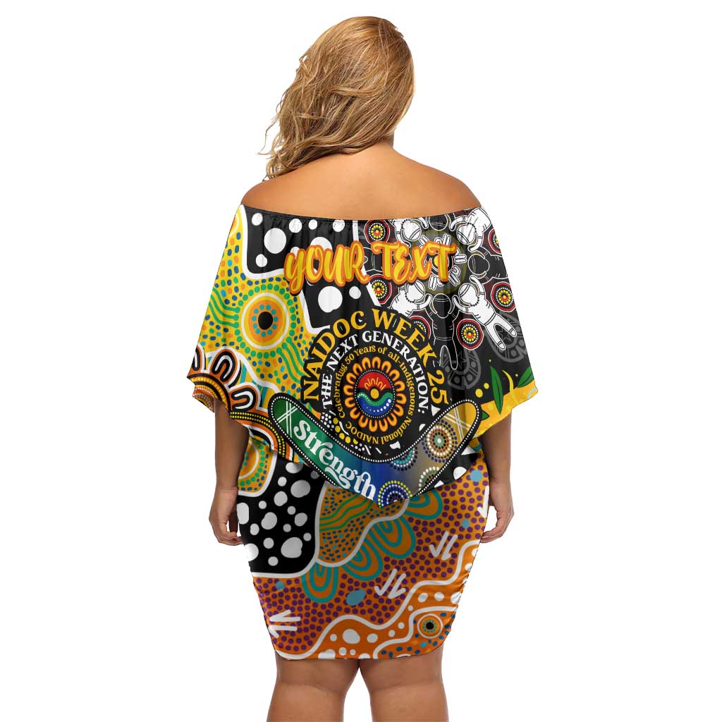 Personalised Tigers NRL Celebrating 50 Years of Naidoc Family Matching Off Shoulder Short Dress and Hawaiian Shirt NAIDOC Week 2025 Aboriginal