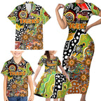 Personalised Tigers NRL Celebrating 50 Years of Naidoc Family Matching Short Sleeve Bodycon Dress and Hawaiian Shirt NAIDOC Week 2025 Aboriginal