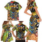 Personalised Tigers NRL Celebrating 50 Years of Naidoc Family Matching Short Sleeve Bodycon Dress and Hawaiian Shirt NAIDOC Week 2025 Aboriginal
