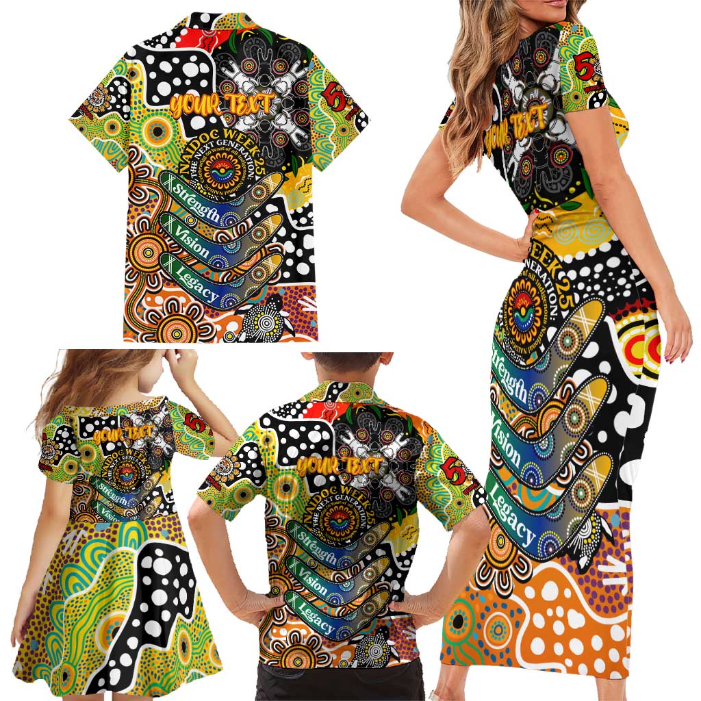 Personalised Tigers NRL Celebrating 50 Years of Naidoc Family Matching Short Sleeve Bodycon Dress and Hawaiian Shirt NAIDOC Week 2025 Aboriginal