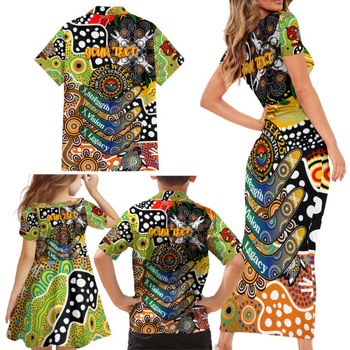 Personalised Tigers NRL Celebrating 50 Years of Naidoc Family Matching Short Sleeve Bodycon Dress and Hawaiian Shirt NAIDOC Week 2025 Aboriginal