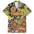 Personalised Tigers NRL Celebrating 50 Years of Naidoc Family Matching Short Sleeve Bodycon Dress and Hawaiian Shirt NAIDOC Week 2025 Aboriginal