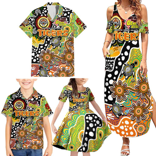 Personalised Tigers NRL Celebrating 50 Years of Naidoc Family Matching Summer Maxi Dress and Hawaiian Shirt NAIDOC Week 2025 Aboriginal