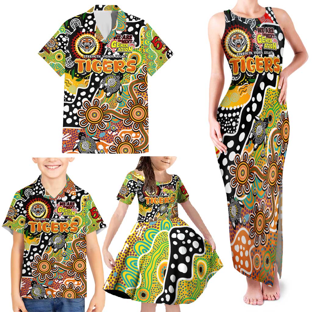 Personalised Tigers NRL Celebrating 50 Years of Naidoc Family Matching Tank Maxi Dress and Hawaiian Shirt NAIDOC Week 2025 Aboriginal