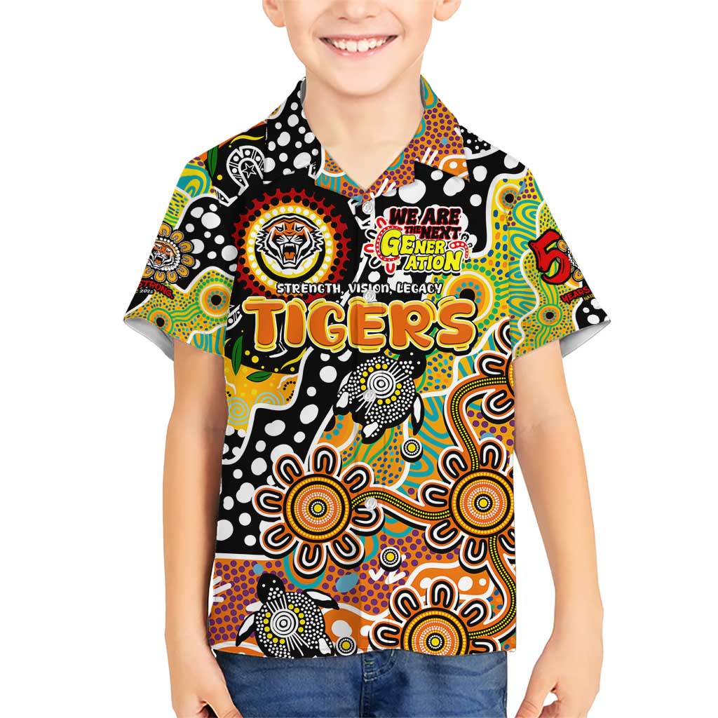 Personalised Tigers NRL Celebrating 50 Years of Naidoc Kid Hawaiian Shirt NAIDOC Week 2025 Aboriginal