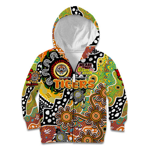 Personalised Tigers NRL Celebrating 50 Years of Naidoc Kid Hoodie NAIDOC Week 2025 Aboriginal