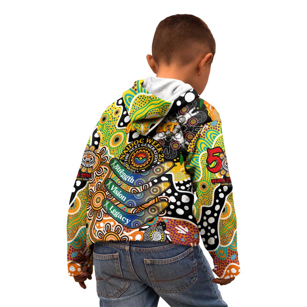 Personalised Tigers NRL Celebrating 50 Years of Naidoc Kid Hoodie NAIDOC Week 2025 Aboriginal