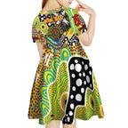 Personalised Tigers NRL Celebrating 50 Years of Naidoc Kid Short Sleeve Dress NAIDOC Week 2025 Aboriginal