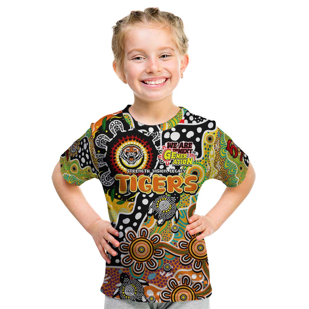 Personalised Tigers NRL Celebrating 50 Years of Naidoc Kid T Shirt NAIDOC Week 2025 Aboriginal