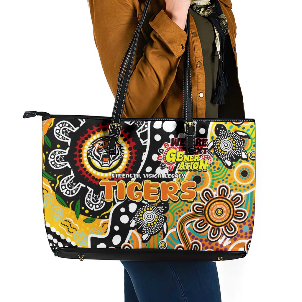 Tigers NRL Celebrating 50 Years of Naidoc Leather Tote Bag NAIDOC Week 2025 Aboriginal