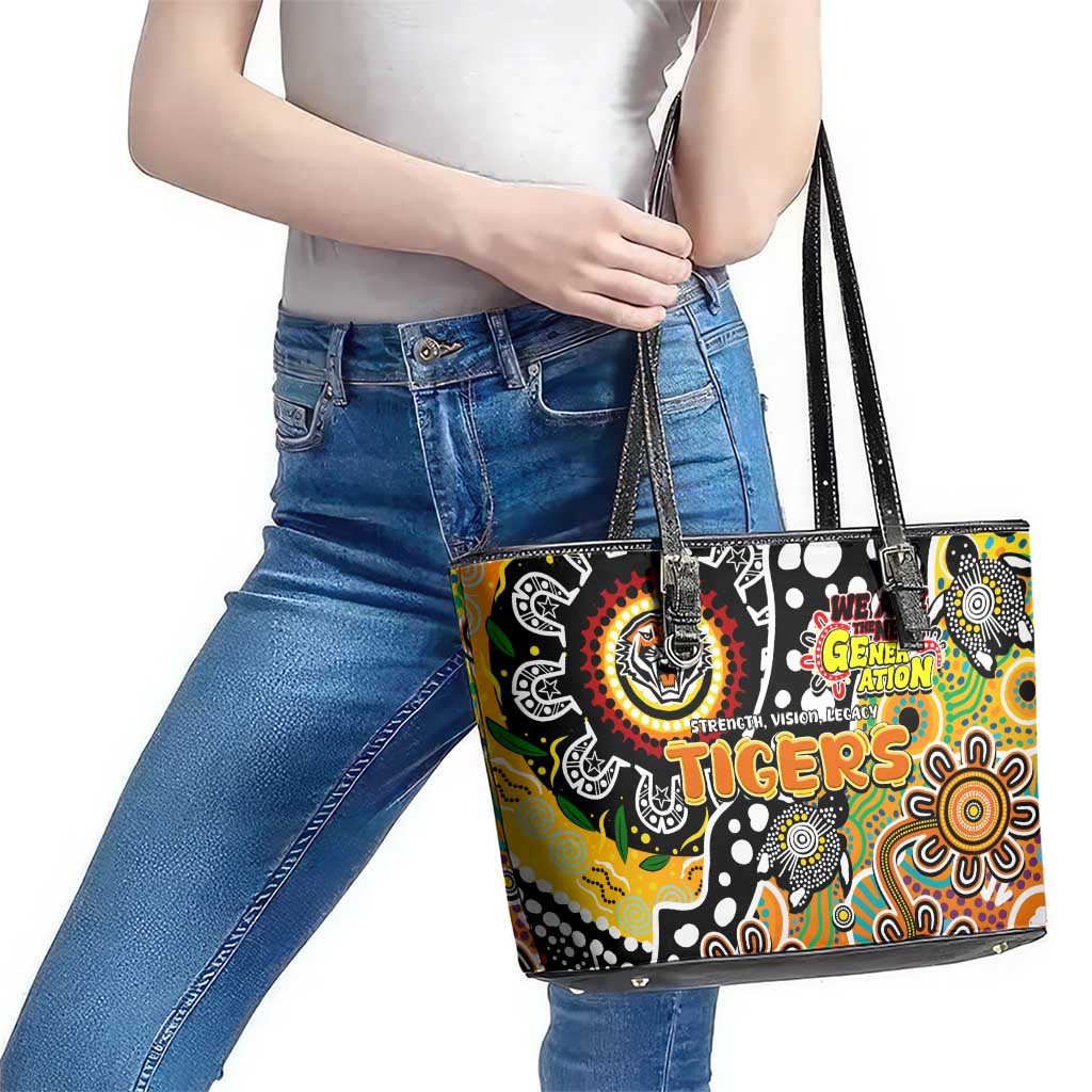 Tigers NRL Celebrating 50 Years of Naidoc Leather Tote Bag NAIDOC Week 2025 Aboriginal