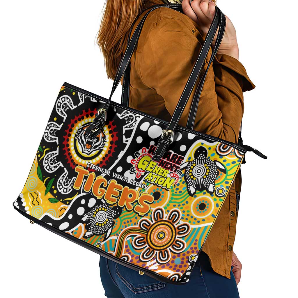 Tigers NRL Celebrating 50 Years of Naidoc Leather Tote Bag NAIDOC Week 2025 Aboriginal