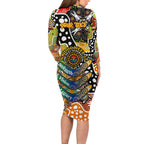 Personalised Tigers NRL Celebrating 50 Years of Naidoc Long Sleeve Bodycon Dress NAIDOC Week 2025 Aboriginal