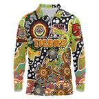 Personalised Tigers NRL Celebrating 50 Years of Naidoc Long Sleeve Polo Shirt NAIDOC Week 2025 Aboriginal