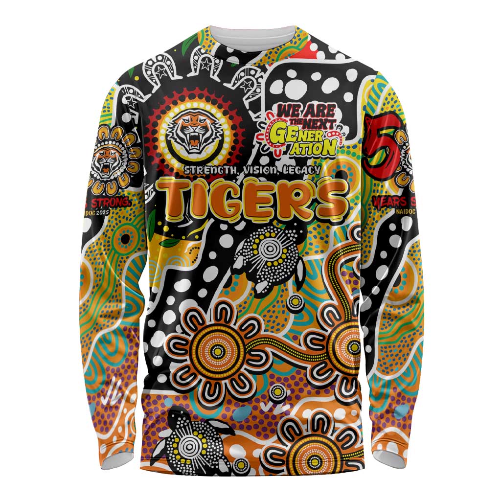 Personalised Tigers NRL Celebrating 50 Years of Naidoc Long Sleeve Shirt NAIDOC Week 2025 Aboriginal