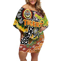 Personalised Tigers NRL Celebrating 50 Years of Naidoc Off Shoulder Short Dress NAIDOC Week 2025 Aboriginal